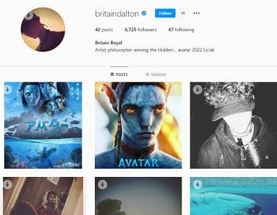   Аккаунт Британии Далтона в Instagram