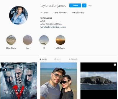   Account Instagram di Taylor James