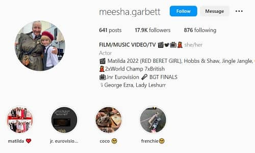   ミーシャ・ガーベット Instagram アカウント
