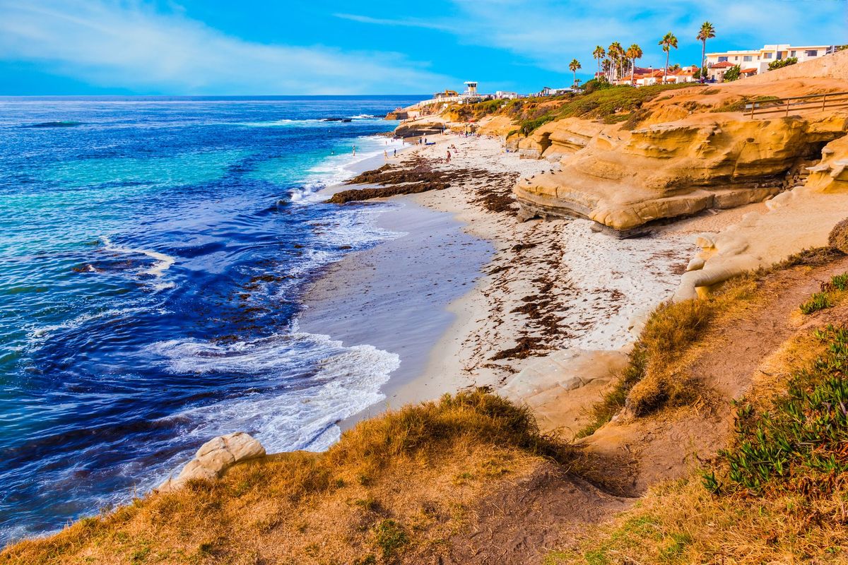 de kustlijn van la Jolla in Zuid-Californië, San Diego p
